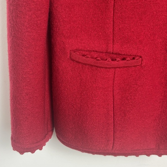 Vintage Geiger Collection Red 100% Wool Jacket Mature Classic Old Money Sz 14 - Picture 4 of 8